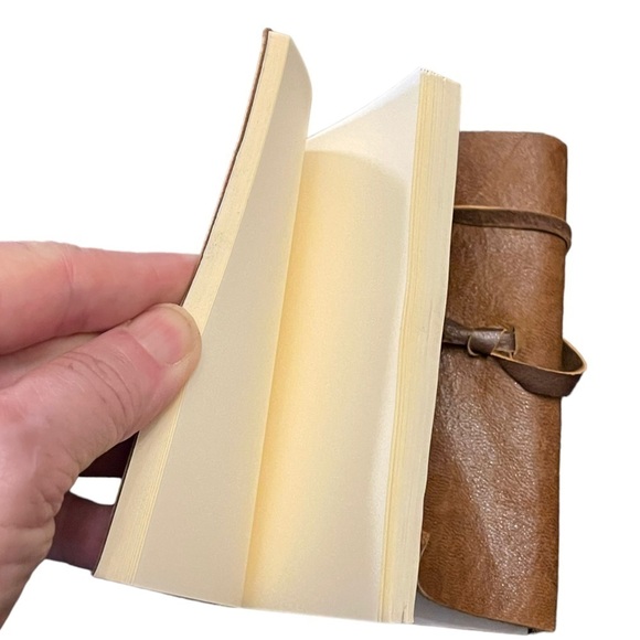 SMALL Handmade Leather Bound Booklet Journal Tablet - Picture 8 of 13